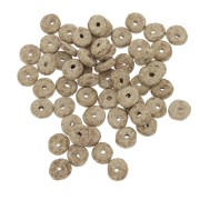 Heishi ceramic rondelle beads 6.5x2.3 mm - Matte Light Brown x30