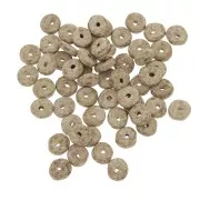 Heishi ceramic rondelle beads 6.5x2.3 mm - Matte Light Brown x30