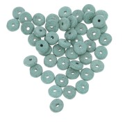 Heishi beads ceramic rondelles 6.5x2.3 mm - Frosted Green mat x30