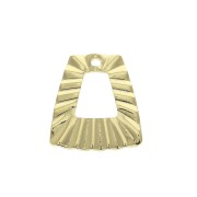 21x19mm Irregular pleated effect trapeze pendant - Gold Plated 3 microns x1|raw }}