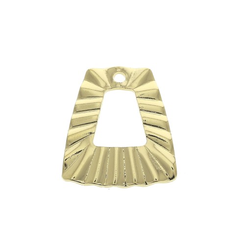 21x19mm Irregular pleated effect trapeze pendant - Gold Plated 3 microns x1