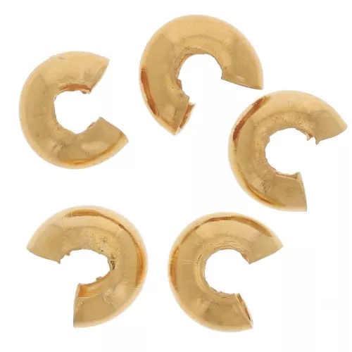 3mm Crimp bead cover - Gold Plated 3 microns x5