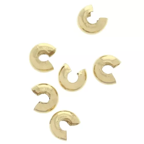 4.5mm Crimp bead cover - Gold Plated 3 microns x4