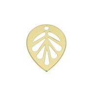 13.5x11mm Leaf Charm - Gold plated 3 micron x1|raw }}