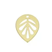 13.5x11mm Leaf Charm - Gold plated 3 micron x1