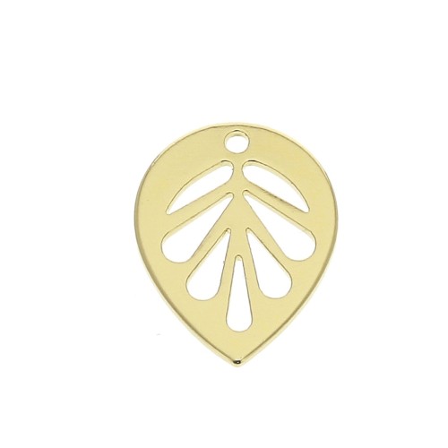 13.5x11mm Leaf Charm - Gold plated 3 micron x1