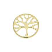 12 mm Tree of life charm - Gold plated 3 micron x1