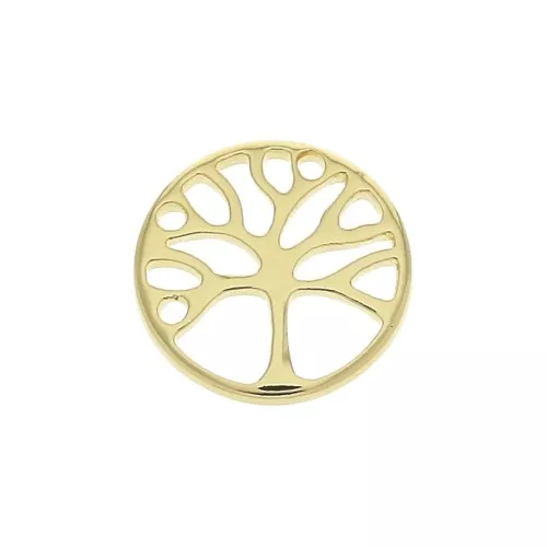 12 mm Tree of life charm - Gold plated 3 micron x1