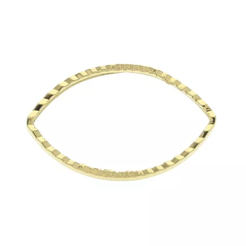 21x13mm Navette decorated Mounting Ring - Gold plated 3 micron x1