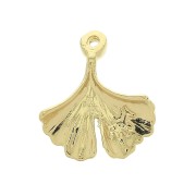 18.5x15mm Ginkgo leaf pendant - Gold Plated 3 micron x1