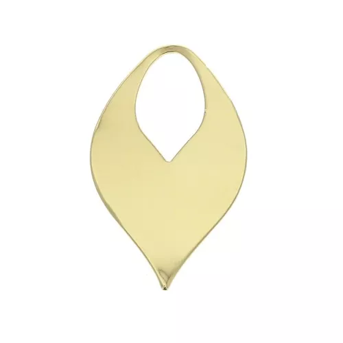 22x13mm Design leaf pendant - Gold Plated 3 micron x1