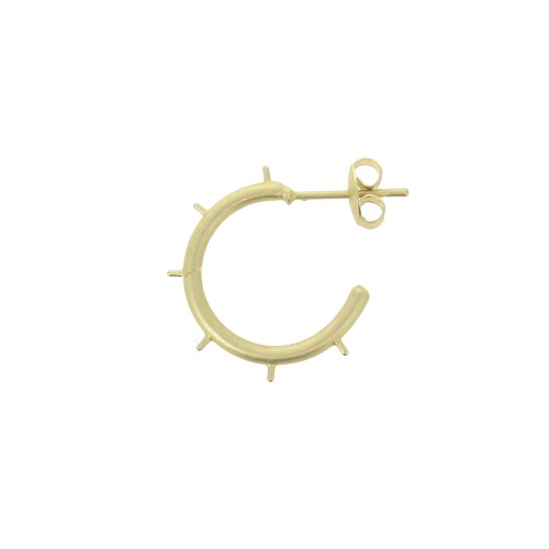 20mm Earstuds for half-drilled beads - Satin Gold x2