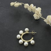 20mm Earstuds for half-drilled beads - Satin Gold x2