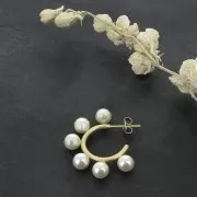 20mm Earstuds for half-drilled beads - Satin Gold x2