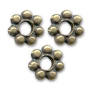 Rondelle beads flower 6 mm - Bronze x10