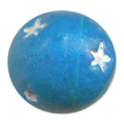 Clay round Star motif 15mm Blue x1|raw }}