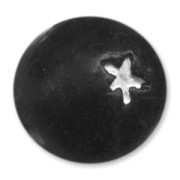 Clay round Star motif 15mm Jet x1