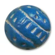 Clay round motif 12mm Blue x1