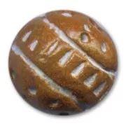 Clay round motif 12mm Caramel x1