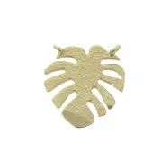 13x12mm 2-rings Philodendron leaf spacer - Satin Gold Tone x1
