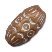 Clay olive motif 22x12mm Caramel x1|raw }}