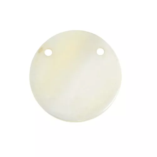 25mm 2-hole Mother-of-pearl round Pendant/spacer - Natural x1