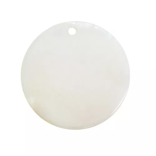 30mm Mother-of-pearl round Pendant - Natural x1