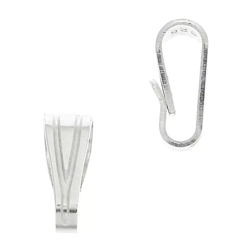 Ciondolo Base In Argento Sterling 925 Rettangolare Martellato Con Calotta Per Perla #99287 - Foto 2
