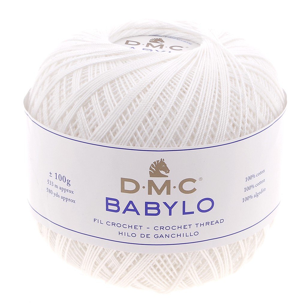 DMC Cotton crochet thread Babylo 10 White x 530 m Perles & Co
