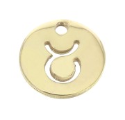 10mm Gold filled Round Charm - Taurus Zodiac sign x1|raw }}