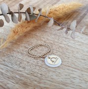 10mm Gold filled Round Charm - Cancer Zodiac sign x1