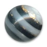 Round bead natural effect 14mm Luxi Black x1