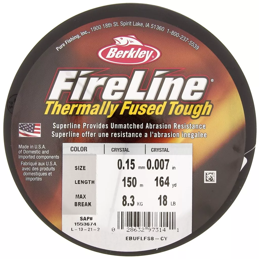 Fused Braid Fireline braided Ultra 8 - Fused braid 0.15 mm (18LB) Crystal x150 m ...