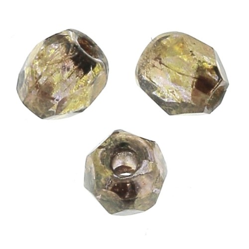 Facets 3 mm Crystal Lila Gold Luster x50