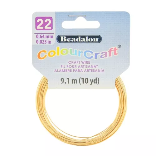 22 Gauge (0.64mm) ColourCraft Wire - Gold Tone x 9.1 m