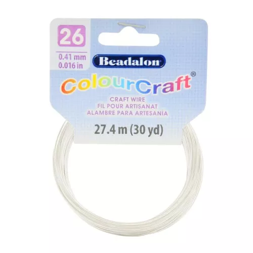 26 Gauge (0.41mm) ColourCraft Wire - Matt Silver x 27.4 m