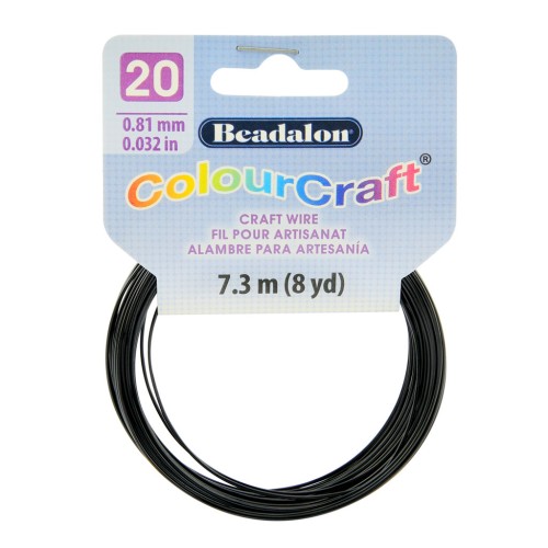 20 Gauge (0.81mm) ColourCraft Wire - Black x 7.3 m
