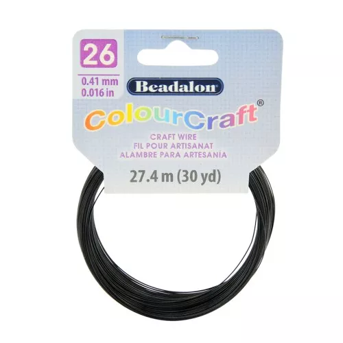 26 Gauge (0.41mm) ColourCraft Wire - Black x 27.4 m