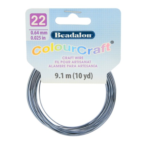 22 Gauge (0.64mm) ColourCraft Wire - Grey x 9.1 m