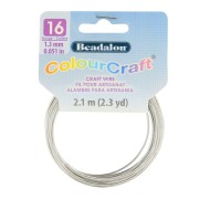 16 Gauge (1.3mm) ColourCraft Wire - Silver Tone x 2.1 m|raw }}