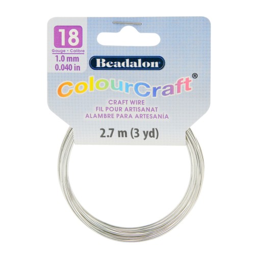 18 Gauge (1mm) ColourCraft Wire - Silver Tone x 2.7 m