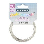 20 Gauge (0.81mm) ColourCraft Wire - Silver Tone x 7.3 m|raw }}