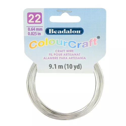 22 Gauge (0.64mm) ColourCraft Wire - Silver Tone x 9.1 m
