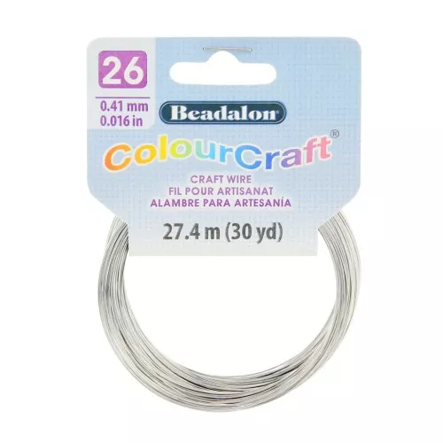 26 Gauge (0.41mm) ColourCraft Wire - Silver Tone x 27.4 m