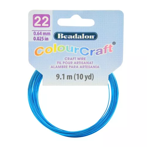 22 Gauge (0.64mm) ColourCraft Wire - Turquoise x 9.1 m