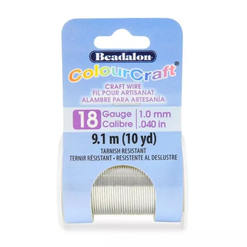 ColourCraft Wire 1mm Silver anti-tarnish round copper wire x9.1m