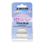 0.020in/0.51mm 24 Gauge- Round Craft Wire Tarnish resistant - Silver x27.4m|raw }}