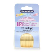 0.051in/1.3mm 16 Gauge- Round Craft Wire Tarnish resistant - Gold x7.3m|raw }}
