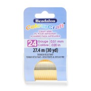 0.020in/0.51mm 24 Gauge- Round Craft Wire Tarnish resistant - Gold x27.4m|raw }}