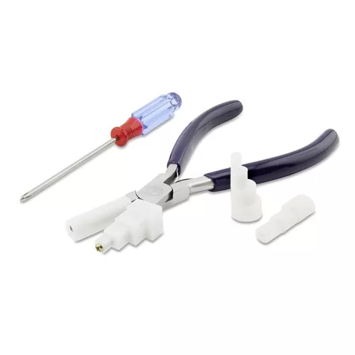 Pliers with interchangeable nylon ends and screwdriver for wire x1